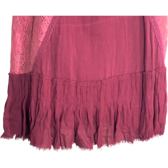 Free People Wine Angel Crochet Lace Mini Boho Cocktail Dress OB479564 M - Picture 11 of 16